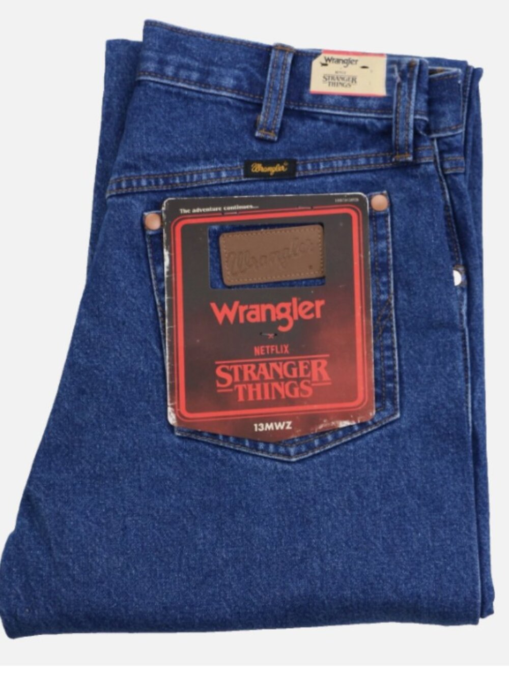 Wrangler x Stranger Things W34 L32 13MWZ Cowboy Cut Jeans Dark Indigo 14.25 oz.